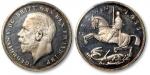 1935年大英帝国乔治五世侧面像背圣乔治屠龙1克朗纪念银币一枚