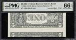 Fr. 1933-H. 2006 $1 Federal Reserve Note. St. Louis. PMG Gem Uncirculated 66 EPQ. Inverted Back Erro