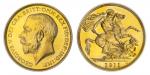 Great Britain. George V (1910-1936). Proof Two Pounds, 1911. Bare head left, rev. St. George. S.3995