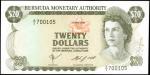 BERMUDA. Bermuda Monetary Authority. 20 Dollars, 1984. P-31c. Low Serial Number. Uncirculated.