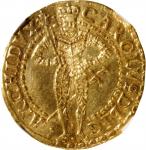 AUSTRIA. Ducat, 1586. Klagenfurt Mint. Charles II. NGC Unc Details--Bent.
