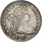1795 Draped Bust Silver Dollar. BB-52, B-15. Rarity-2. BB Die State IV. Centered Bust. AU-53 (PCGS).