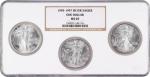 Set of Silver Eagles, 1995-1997. MS-69 (NGC).