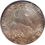 1936年西属荷兰杜卡顿银币，错标为Patagon，NGC XF45, #5755356-003。Spanish Netherlands, silver 1 Ducaton (mislabelled 