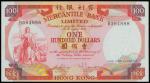 Mercantile Bank, $100, 4 November 1974, serial number B384888, red on multicolour underprint, Britan