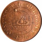 1776 (1961) Continental Dollar. Bashlow Restrike. Copper. 38 mm, 2.5 mm thick. HK-853a. Rarity-3. MS