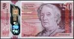 Royal Bank of Scotland, £50, 2020, serial number AA 000040, Scottish education pioneer Flora Stevens