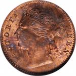 1889年海峡殖民地1/4分。STRAITS SETTLEMENTS. 1/4 Cent, 1889. London Mint. Victoria. NGC MS-64 Red Brown.