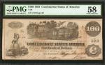 T-39. Confederate Currency. 1862 $100. PMG Choice About Uncirculated 58.