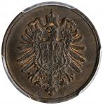 GERMANY. Empire. Pfennig, 1874-G. Karlsruhe Mint. PCGS MS-64 Brown Gold Shield.