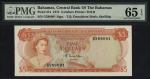 Central Bank of The Bahamas, 5 dollars, 1974, serial number G289091, (Pick 37a, TBB B302a), in PMG h