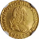MEXICO. Escudo, 1757-Mo MM. Mexico City Mint. Ferdinand VI. NGC EF-45.