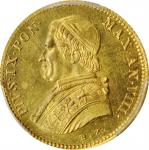 ITALY. Papal States. Scudo, 1853-R Year VIII. Rome Mint. Pius IX. PCGS MS-63 Gold Shield.