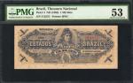 BRAZIL. Republica dos Estados Unidos do Brazil. 1 Mil Reis, ND (1902). P-4. PMG About Uncirculated 5