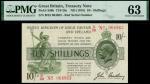 Treasury Series, John Bradbury, third issue, 10 shillings, ND (16 December 1918), red serial number 