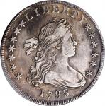 1798 Draped Bust Silver Dollar. Heraldic Eagle. BB-104, B-22. Rarity-4. Wide Date. VF-30 (PCGS).