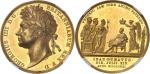 GRANDE BRETAGNEGeorges IV (1820-1830). Médaille d’Or, le couronnement du Roi 1821, Londres. Av. GEOR
