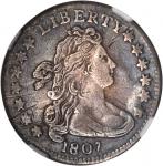 1807 Draped Bust Dime. JR-1, the only known dies. Rarity-2. EF Details--Scratches, Cleaned (NGC).