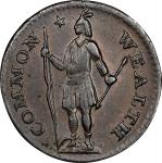 1787年马萨诸塞州半美分 PCGS AU 58 1787 Massachusetts Half Cent