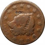 (star) (lion) (D) in box punches on an 1832 Matron Head large cent. Brunk-Unlisted, Rulau-Unlisted. 