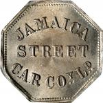 JAMAICA. Jamaica Street Car Co. 1 Fare Token, ND (1876). PCGS MS-65.