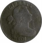 1804 Draped Bust Cent. S-266, the only known dies. Rarity-2. Noyes Die State A. VG Details--Environm