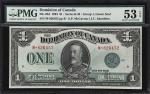 CANADA. Dominion of Canada. 1 Dollar, 1923. DC-25d. PMG About Uncirculated 53 EPQ.