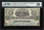 COLOMBIA. La Nuevas Compania Constructora. 5 Pesos, ND (ca. 1880s). P-S900r.. Remainder. PMG Very Fi