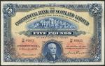 Commercial Bank of Scotland, £5, 1.12.1944, serial number M/15 07627, blue on yellow and orange, Joh