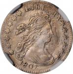 1807 Draped Bust Dime. JR-1, the only known dies. Rarity-1. AU-55 (NGC).