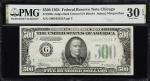 Fr. 2201-GDGS. 1934 $500 Federal Reserve Note. Chicago. PMG Very Fine 30 EPQ.