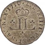 1710-D French Colonies 30 Deniers, or Mousquetaire. Lyon Mint. Vlack-2. Breen-280, W-11710. Rarity-2