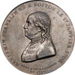 1790 (ca. mid 19th century?) Benjamin Franklin Died Philadelphia Shell Medal. Greenslet GM-25 (?), A