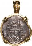 BOLIVIA, Potosí, cob 2 reales, Philip II, assayer not visible (style of 5th-period B), mounted cross