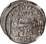 ROMAN REPUBLIC. Q. Pompeius Rufus. AR Denarius (3.75 gms), Rome Mint, 54 B.C. NGC MS, Strike: 5/5 Su
