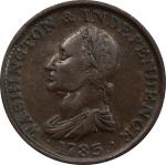 1783 Washington Draped Bust Copper. No Button. Musante GW-106, Baker-2, Breen-1190, Vlack 13-J. VF-3