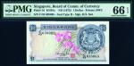 Singapore, $1 H.S.Sen Red Seal (KNB1e:P1d) S/no. C/43 658065-8066 PMG 66EPQ (2pcs)
