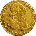 COLOMBIA. 1789-JJ 2 Escudos. Santa Fe de Nuevo Reino (Bogotá) mint. Carlos IV (1788-1808). Restrepo 