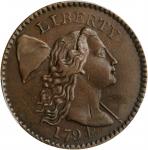1794 Liberty Cap Cent. S-49. Rarity-2. Head of 1794. AU-50 (PCGS).