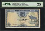 ZAMBIA. Bank of Zambia. 5 Pounds, ND (1964). P-3. PMG Very Fine 25.