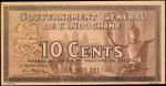 FRENCH INDO-CHINA. Gouvernement General de lIndochine. 10 Cents, ND (1939). P-85e. Choice About Unci