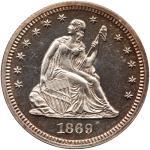 1869 Liberty Seated Quarter Dollar