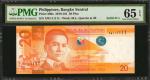 2010-16年代菲律宾中央银行 20 比索。全同号。PHILIPPINES. Bangko Sentral ng Pilipinas. 20 Piso, 2010-16. P-206a. Solid