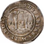 MEXICO. Cob Real, ND (1542-48)-M G. Mexico City Mint. Carlos & Johanna. PCGS Genuine--Tooled, VF Det