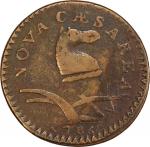 1786 New Jersey Copper. Maris 19-M, W-4900. Rarity-5. Wide Shield, Drunken Die Cutter. Fine-15 (PCGS