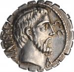 ROMAN REPUBLIC. T. Vettius Sabinus. AR Denarius Serratus (4.00 gms), Rome Mint, 66 B.C. NGC EF. Stri