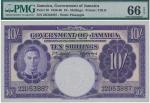 Jamaica; "Government of Jamaica", 1950-60, 10/- Shillings, P.#39, sn. 22D 53887, original UNC.(1) PM