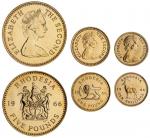 Rhodesia, Elizabeth II (1952-2022), Gold 3-Piece Proof Set, 1966, Five Pounds, One-Pound and Ten Shi