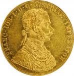 AUSTRIA. 4 Ducats, 1867-A. Vienna Mint. Franz Joseph I. PCGS MS-61 Gold Shield.
