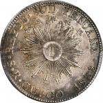 PERU. South Peru (Republic of). 8 Reales, 1838-CUZCO MS. Cuzco Mint. PCGS AU-58 Gold Shield.